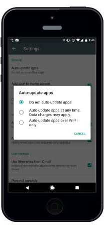Android Auto Update Settings